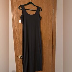 Zenana Scoop Neck Wide Strap Tank Dress- Large- NWOT- Gray